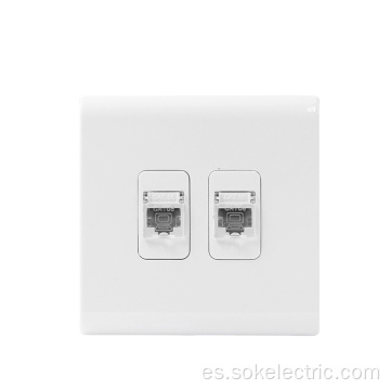 Enchufes eléctricos populares 2Gang RJ45 LAN Socket Outlets